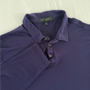 Robert Barakett Purple Men's Long Sleeve Polo Shirt Size Small 100% Pima Cotton